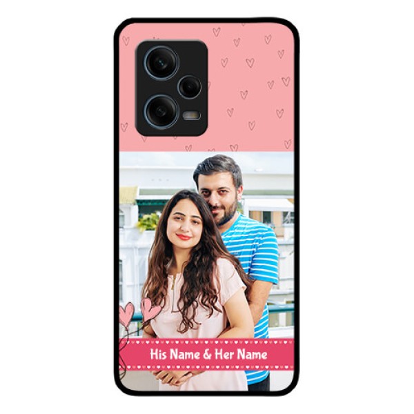 Xiaomi Redmi Note 12 Pro 5G Personalized Glass Phone Case - Love Design Peach Color Xiaomi Redmi Note 12 Pro 5G Personalized Glass Phone Case - Love Design Peach Color
