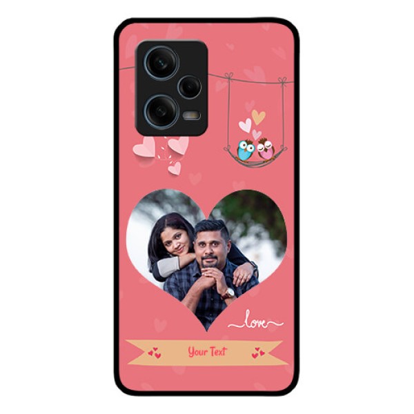 Xiaomi Redmi Note 12 Pro 5G Personalized Glass Phone Case - Peach Color Love Design Xiaomi Redmi Note 12 Pro 5G Personalized Glass Phone Case - Peach Color Love Design