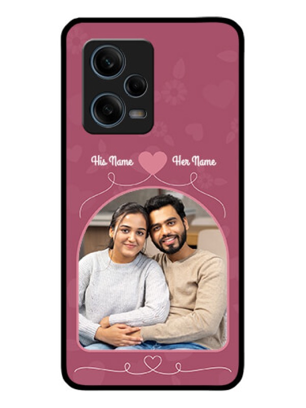 Custom Xiaomi Redmi Note 12 Pro 5G Photo Printing on Glass Case - Love Floral Design