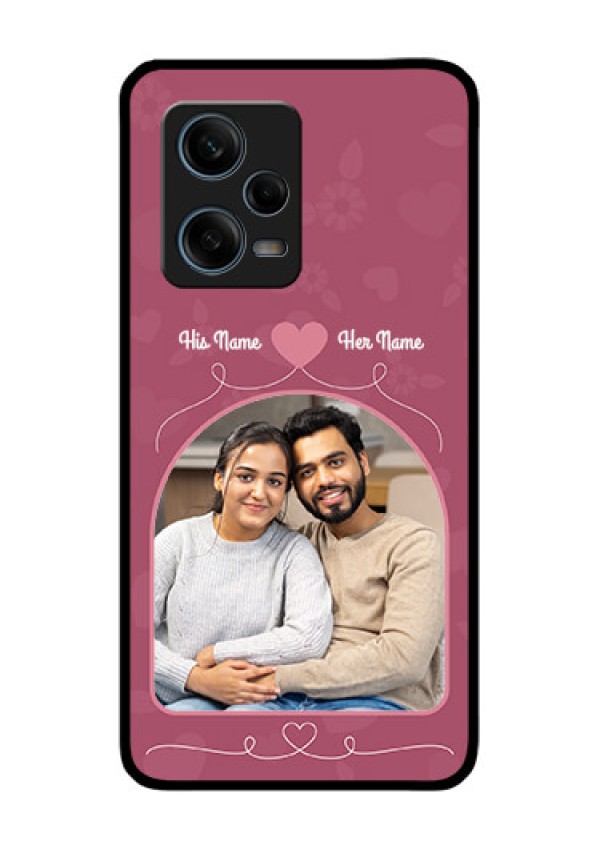Xiaomi Redmi Note 12 Pro 5G Photo Printing on Glass Case - Love Floral Design