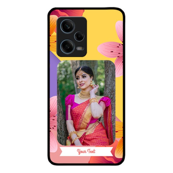 Xiaomi Redmi Note 12 Pro 5G Custom Glass Mobile Case - 3 Image With Vintage Floral Design Xiaomi Redmi Note 12 Pro 5G Custom Glass Mobile Case - 3 Image With Vintage Floral Design