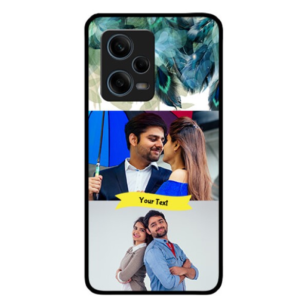 Xiaomi Redmi Note 12 Pro 5G Personalized Glass Phone Case - Image with Boho Peacock Feather Design Xiaomi Redmi Note 12 Pro 5G Personalized Glass Phone Case - Image with Boho Peacock Feather Design