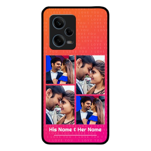 Xiaomi Redmi Note 12 Pro 5G Custom Glass Phone Case - I Love You Pink Design Xiaomi Redmi Note 12 Pro 5G Custom Glass Phone Case - I Love You Pink Design