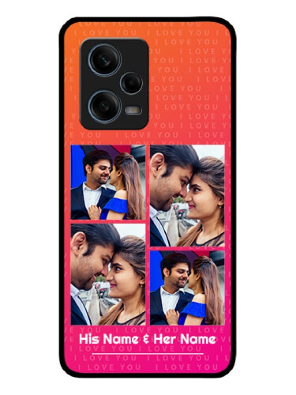 Custom Xiaomi Redmi Note 12 Pro 5G Custom Glass Phone Case - I Love You Pink Design