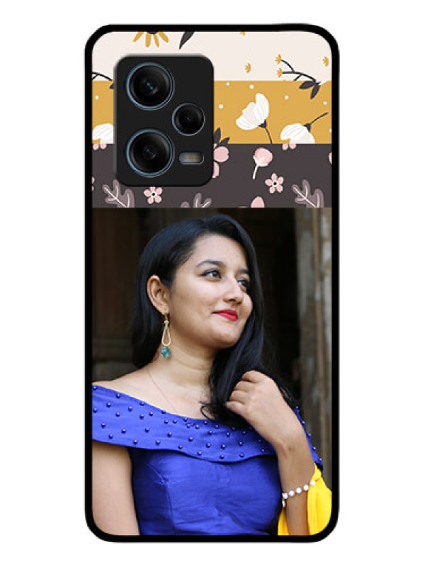 Custom Xiaomi Redmi Note 12 Pro 5G Custom Glass Phone Case - Stylish Floral Design