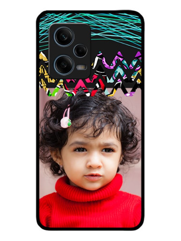 Custom Xiaomi Redmi Note 12 Pro 5G Personalized Glass Phone Case - Neon Abstract Design