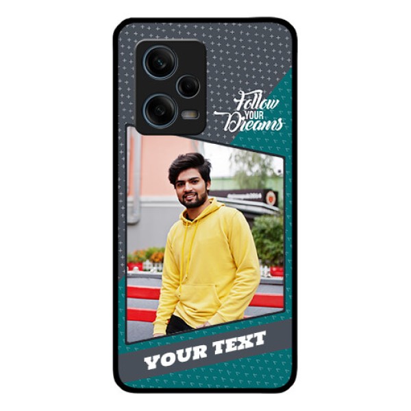 Xiaomi Redmi Note 12 Pro 5G Personalized Glass Phone Case - Background Pattern Design with Quote Xiaomi Redmi Note 12 Pro 5G Personalized Glass Phone Case - Background Pattern Design with Quote