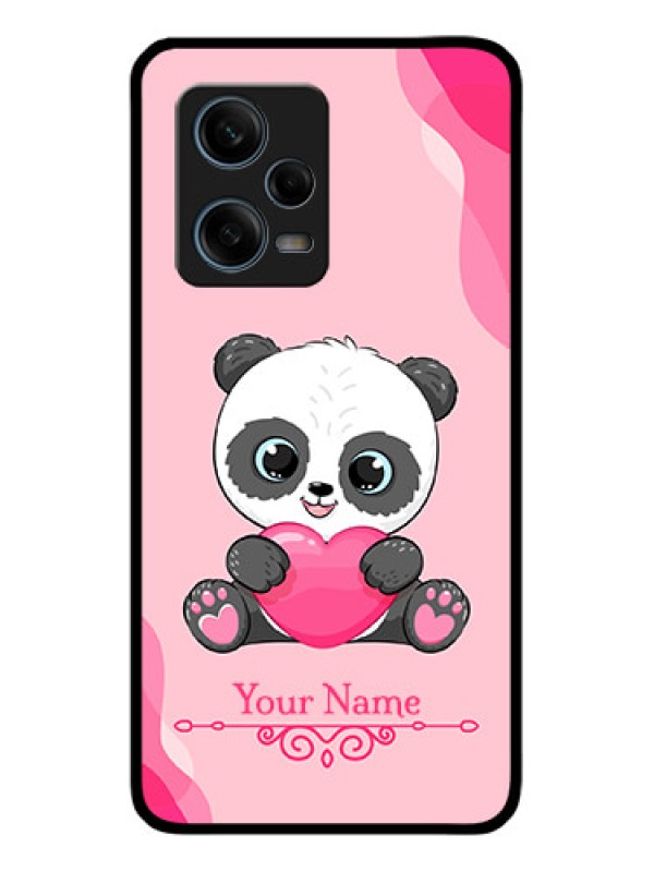 Custom Xiaomi Redmi Note 12 Pro 5G Custom Glass Mobile Case - Cute Panda Design