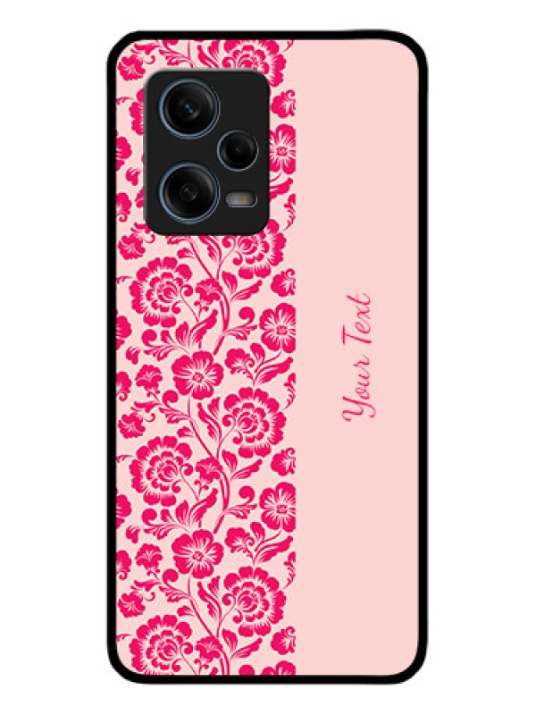Custom Xiaomi Redmi Note 12 Pro 5G Custom Glass Phone Case - Attractive Floral Pattern Design