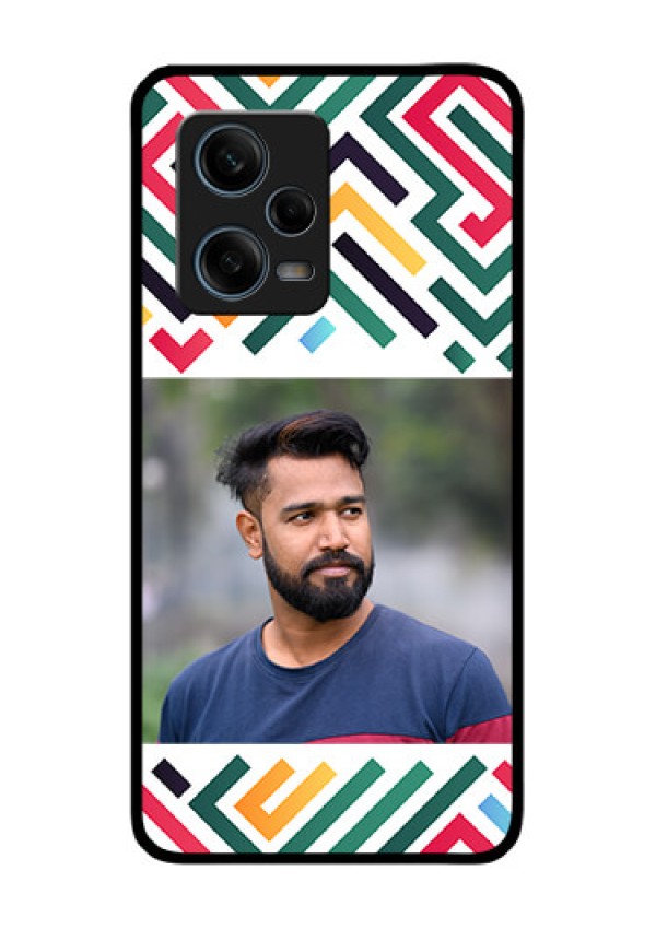 Xiaomi Redmi Note 12 Pro 5G Personalized Glass Phone Case - Colorful Maze Pattern Design