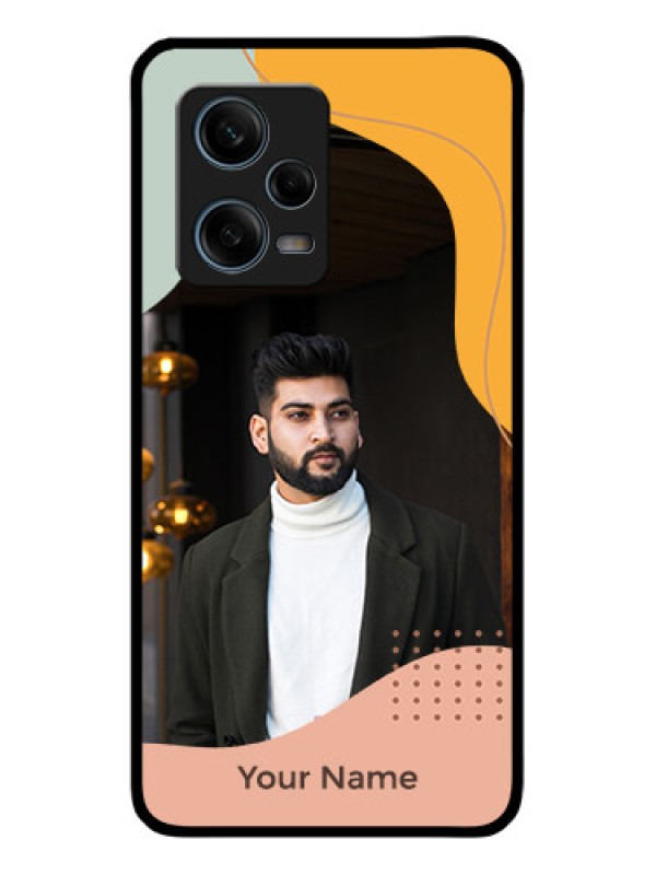 Custom Xiaomi Redmi Note 12 Pro 5G Personalized Glass Phone Case - Tri-coloured overlay design