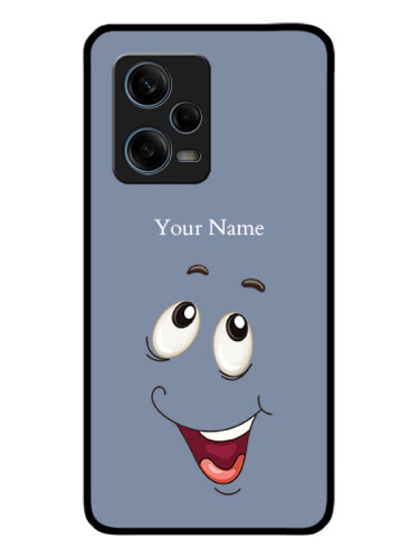 Custom Xiaomi Redmi Note 12 Pro 5G Photo Printing on Glass Case - Laughing Cartoon Face Design