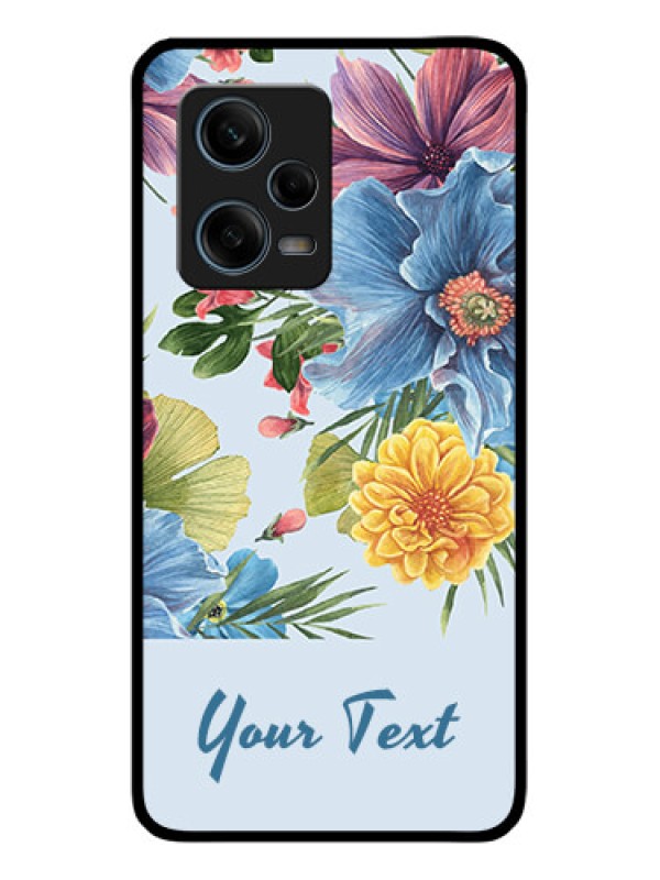 Custom Xiaomi Redmi Note 12 Pro 5G Custom Glass Mobile Case - Stunning Watercolored Flowers Painting Design