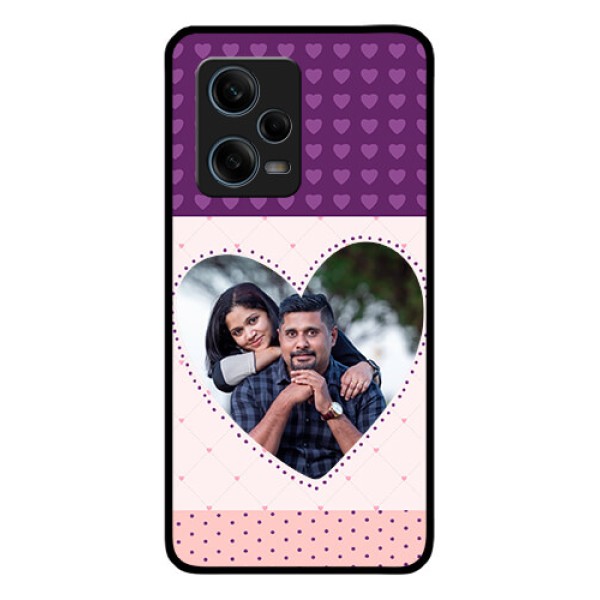 Xiaomi Redmi Note 12 Pro Plus 5G Custom Glass Phone Case - Violet Love Dots Design