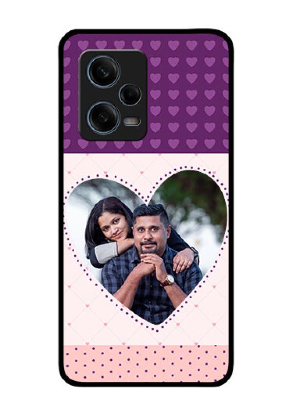 Xiaomi Redmi Note 12 Pro Plus 5G Custom Glass Phone Case - Violet Love Dots Design