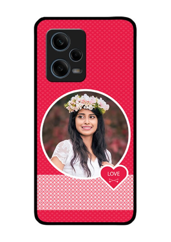 Xiaomi Redmi Note 12 Pro Plus 5G Personalised Glass Phone Case - Pink Pattern Design