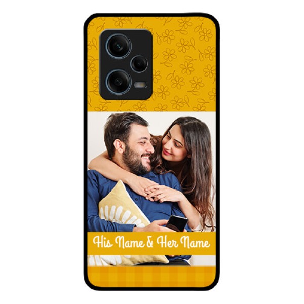 Xiaomi Redmi Note 12 Pro Plus 5G Custom Glass Mobile Case - Yellow Floral Design