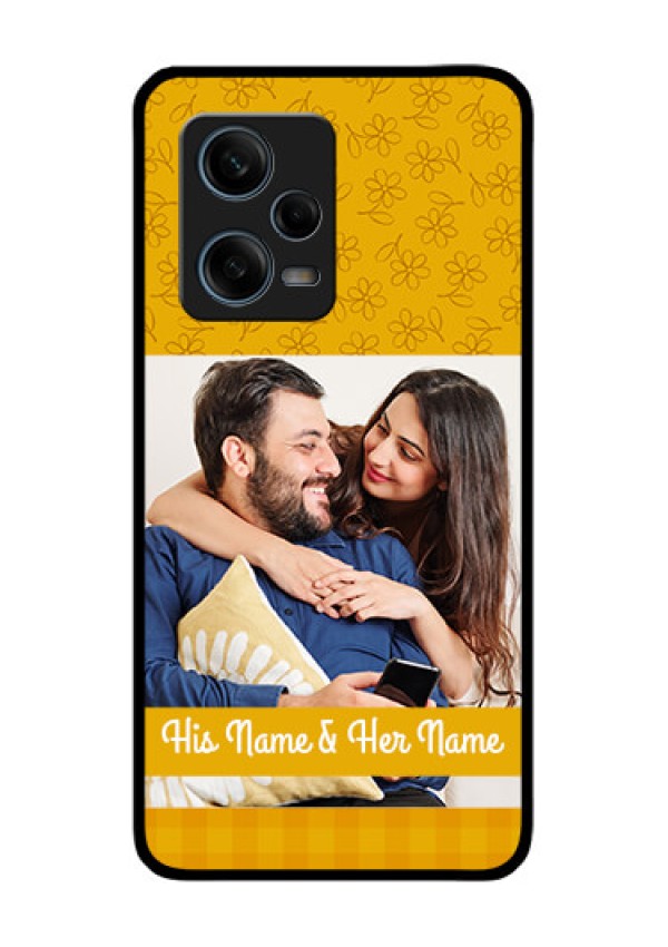 Xiaomi Redmi Note 12 Pro Plus 5G Custom Glass Mobile Case - Yellow Floral Design