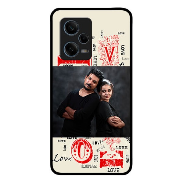 Xiaomi Redmi Note 12 Pro Plus 5G Photo Printing on Glass Case - Trendy Love Design Case