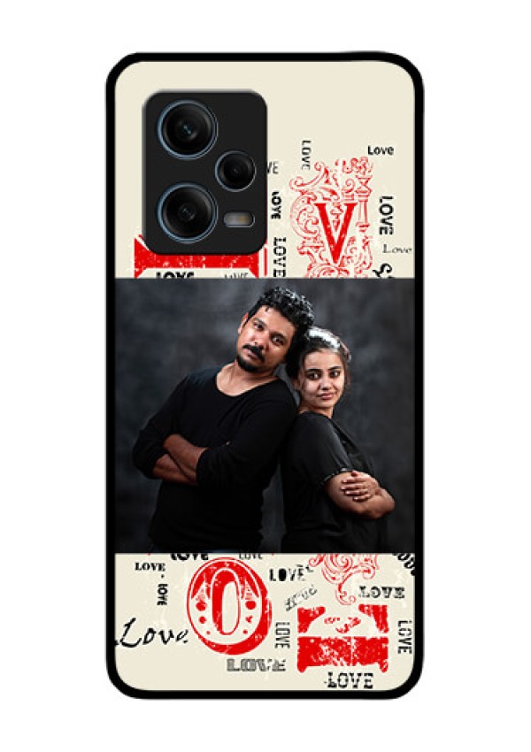 Xiaomi Redmi Note 12 Pro Plus 5G Photo Printing on Glass Case - Trendy Love Design Case