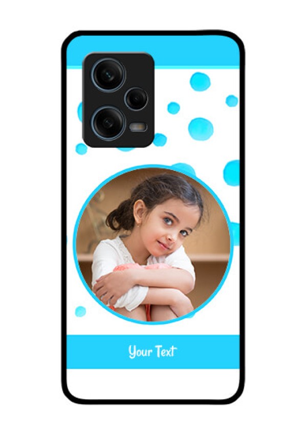 Xiaomi Redmi Note 12 Pro Plus 5G Photo Printing on Glass Case - Blue Bubbles Pattern Design
