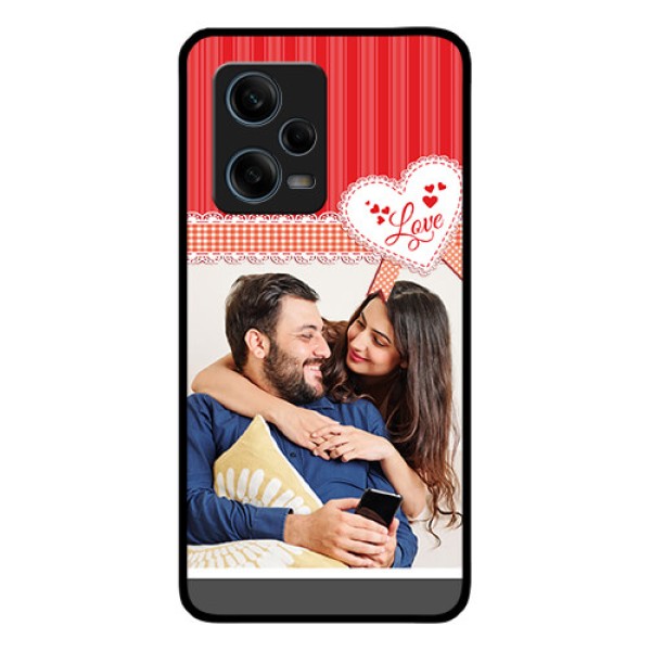 Xiaomi Redmi Note 12 Pro Plus 5G Custom Glass Mobile Case - Red Love Pattern Design Xiaomi Redmi Note 12 Pro Plus 5G Custom Glass Mobile Case - Red Love Pattern Design