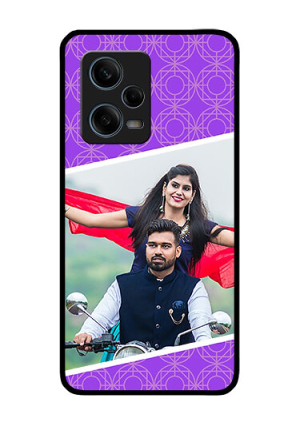 Xiaomi Redmi Note 12 Pro Plus 5G Custom Glass Phone Case - Violet Pattern Design