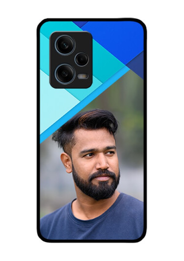 Xiaomi Redmi Note 12 Pro Plus 5G Custom Glass Phone Case - Blue Pattern Design