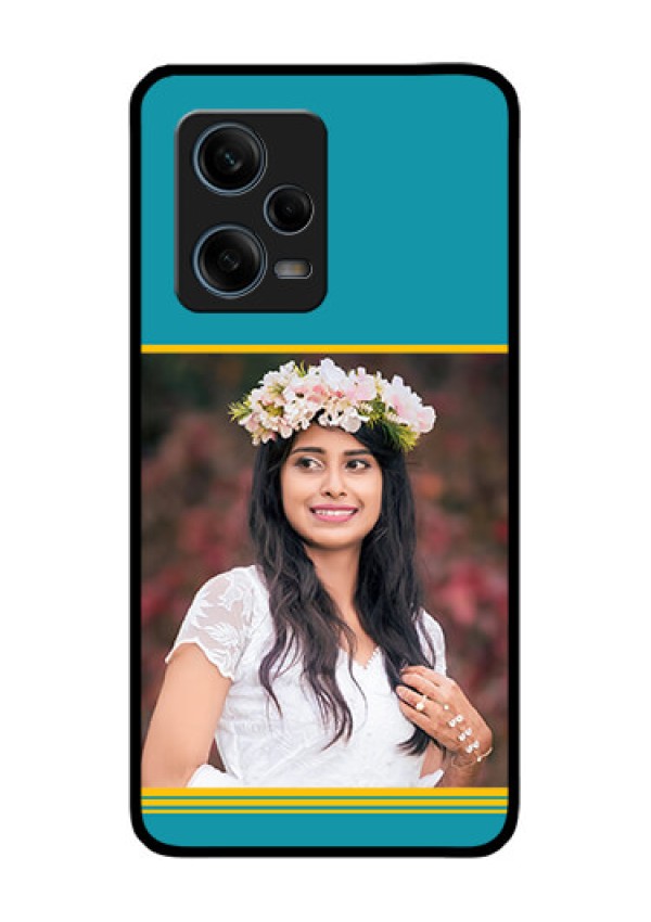 Xiaomi Redmi Note 12 Pro Plus 5G Custom Glass Phone Case - Yellow & Blue Design