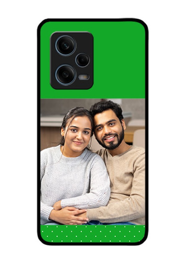 Xiaomi Redmi Note 12 Pro Plus 5G Personalized Glass Phone Case - Green Pattern Design