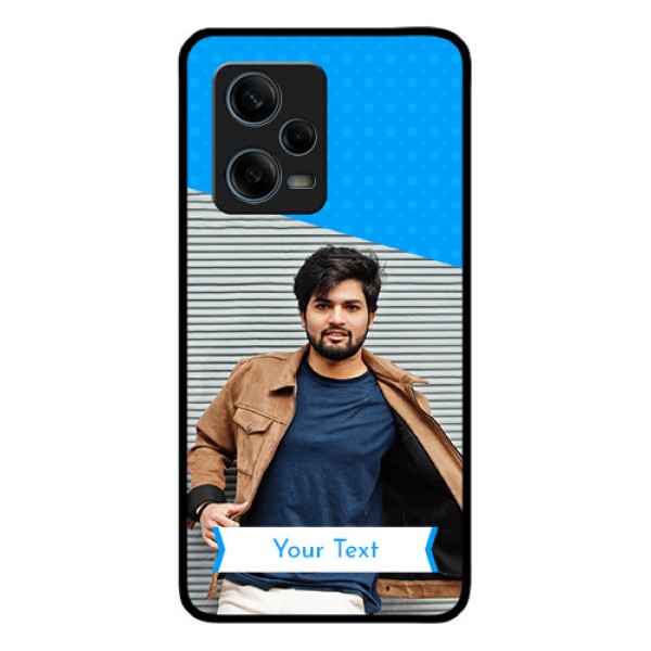 Xiaomi Redmi Note 12 Pro Plus 5G Photo Printing on Glass Case - Simple Blue Color Design Xiaomi Redmi Note 12 Pro Plus 5G Photo Printing on Glass Case - Simple Blue Color Design