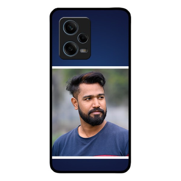 Xiaomi Redmi Note 12 Pro Plus 5G Personalized Glass Phone Case - Simple Royal Blue Design