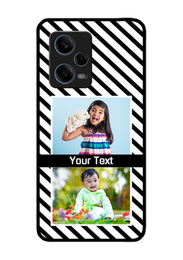 Xiaomi Redmi Note 12 Pro Plus 5G Photo Printing on Glass Case - Black And White Stripes Design
