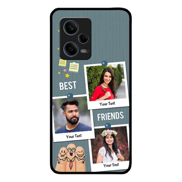 Xiaomi Redmi Note 12 Pro Plus 5G Personalized Glass Phone Case - Sticky Frames and Friendship Design Xiaomi Redmi Note 12 Pro Plus 5G Personalized Glass Phone Case - Sticky Frames and Friendship Design