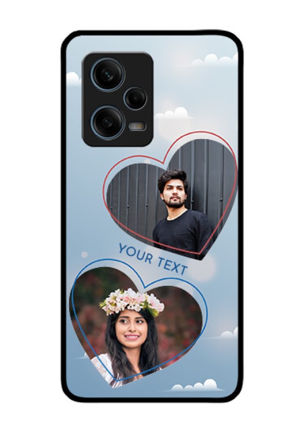 Xiaomi Redmi Note 12 Pro Plus 5G Custom Glass Mobile Case - Blue Color Couple Design