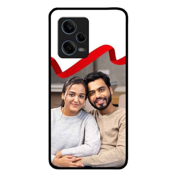 Xiaomi Redmi Note 12 Pro Plus 5G Photo Printing on Glass Case - Red Ribbon Frame Design Xiaomi Redmi Note 12 Pro Plus 5G Photo Printing on Glass Case - Red Ribbon Frame Design