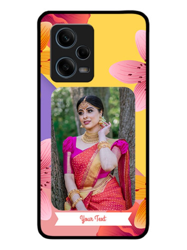 Custom Xiaomi Redmi Note 12 Pro Plus 5G Custom Glass Mobile Case - 3 Image With Vintage Floral Design