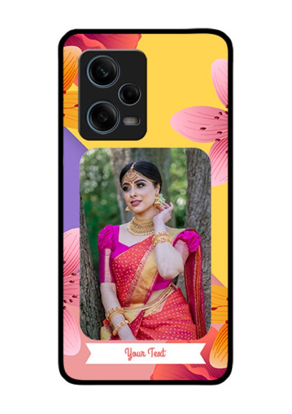 Xiaomi Redmi Note 12 Pro Plus 5G Custom Glass Mobile Case - 3 Image With Vintage Floral Design