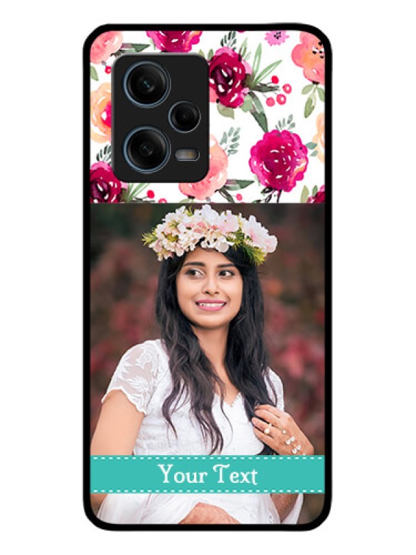 Custom Xiaomi Redmi Note 12 Pro Plus 5G Custom Glass Phone Case - Watercolor Floral Design