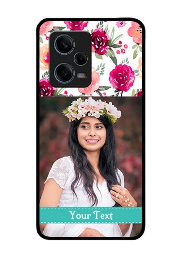 Xiaomi Redmi Note 12 Pro Plus 5G Custom Glass Phone Case - Watercolor Floral Design