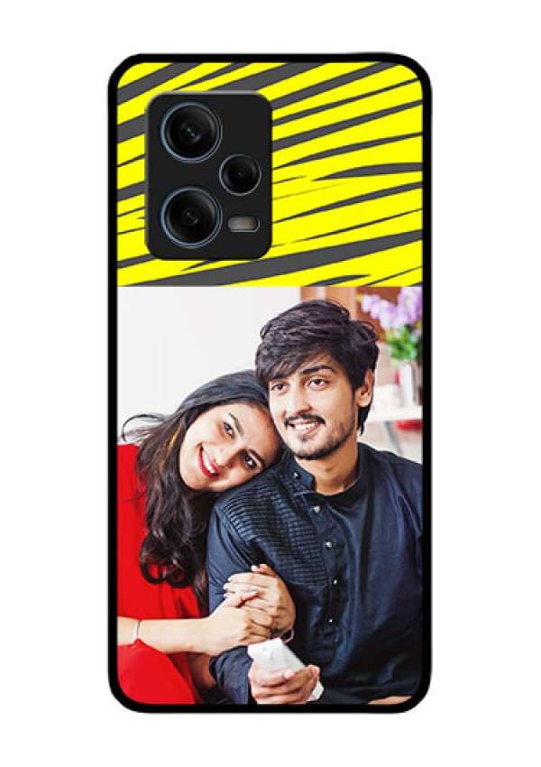 Xiaomi Redmi Note 12 Pro Plus 5G Photo Printing on Glass Case - Yellow Abstract Design