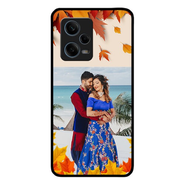 Xiaomi Redmi Note 12 Pro Plus 5G Photo Printing on Glass Case - Autumn Maple Leaves Design