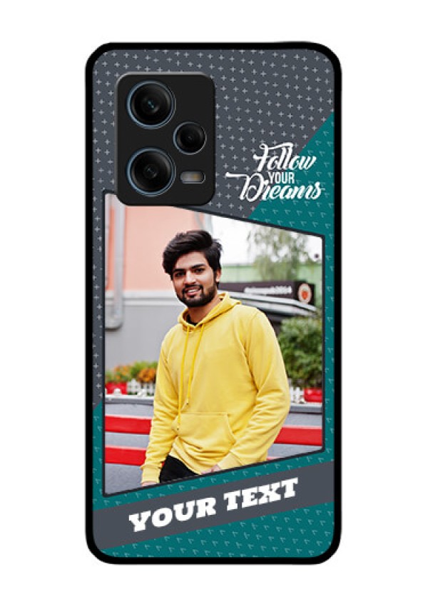 Xiaomi Redmi Note 12 Pro Plus 5G Personalized Glass Phone Case - Background Pattern Design with Quote