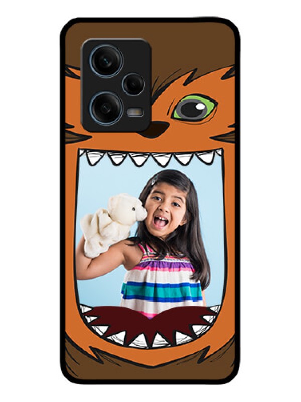 Custom Xiaomi Redmi Note 12 Pro Plus 5G Photo Printing on Glass Case - Owl Monster Back Case Design