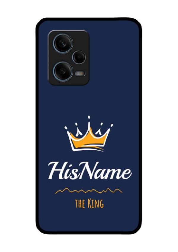 Xiaomi Redmi Note 12 Pro Plus 5G Glass Phone Case King with Name