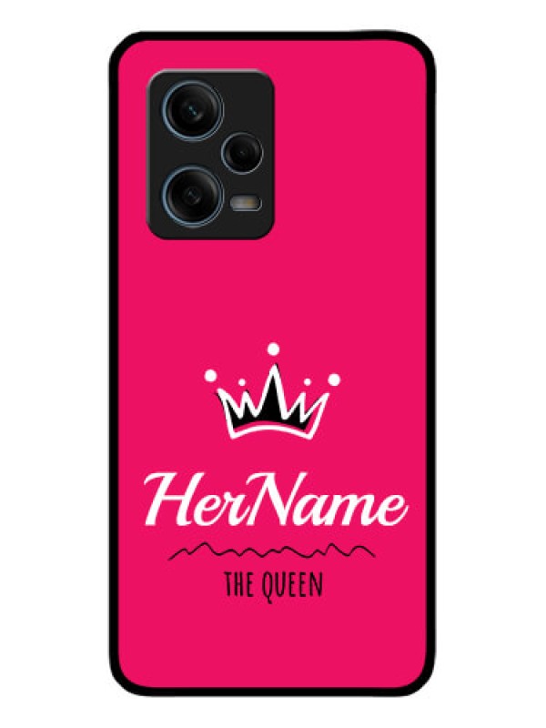Custom Xiaomi Redmi Note 12 Pro Plus 5G Glass Phone Case Queen with Name