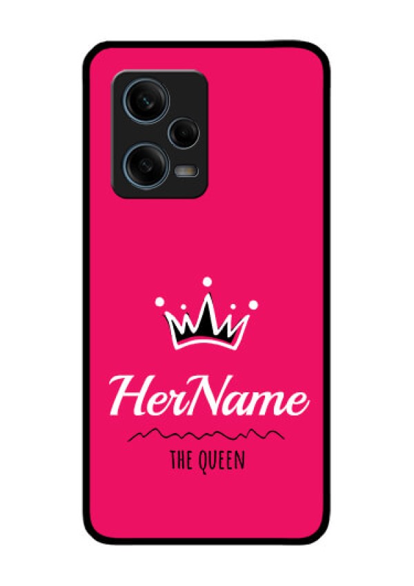 Xiaomi Redmi Note 12 Pro Plus 5G Glass Phone Case Queen with Name