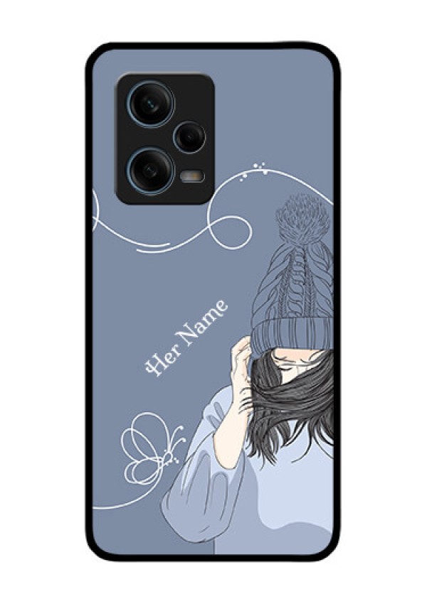 Xiaomi Redmi Note 12 Pro Plus 5G Custom Glass Mobile Case - Girl in winter outfit Design