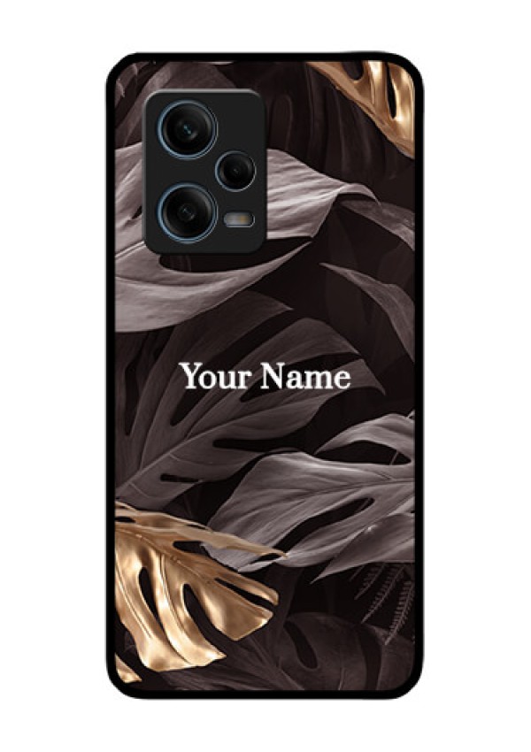 Xiaomi Redmi Note 12 Pro Plus 5G Personalised Glass Phone Case - Wild Leaves digital paint Design