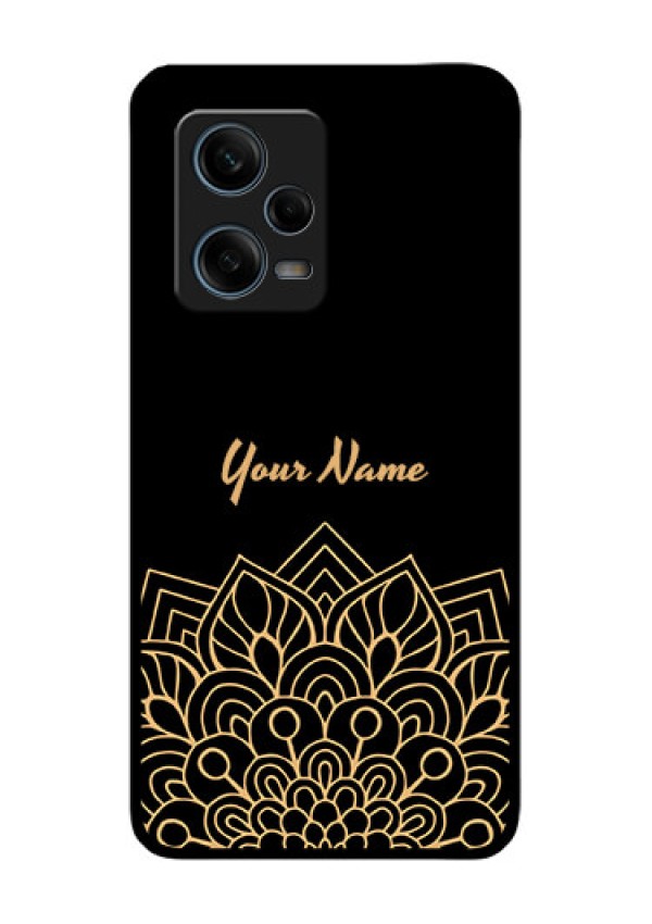 Xiaomi Redmi Note 12 Pro Plus 5G Custom Glass Phone Case - Golden mandala Design